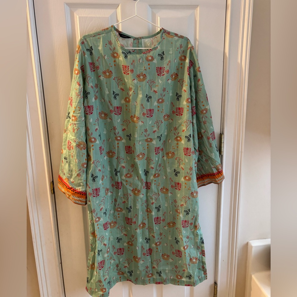 Sapphire Floral Dress with Vibrant Patterns